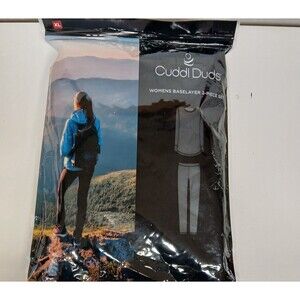 Cuddl Duds Womens Black 2 Piece Long Sleeves Top and Pants Base Layer Set XL NEW
